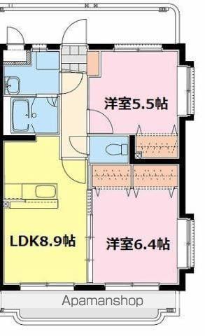 エアフォルクⅡ(2LDK/3階)の間取り写真