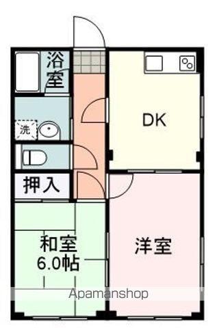 コーポ上原(2DK/1階)の間取り写真
