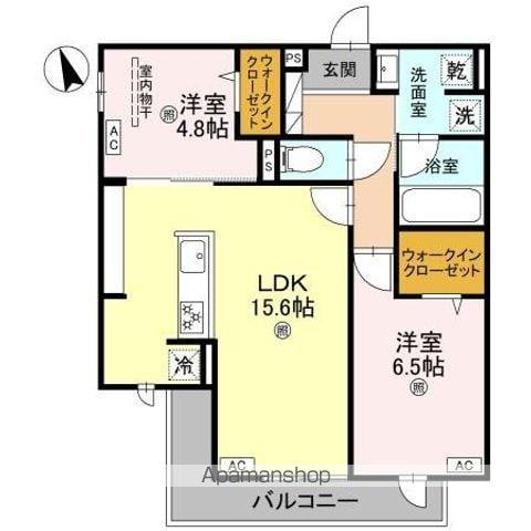 クラシスト東粉浜イースト(2LDK/2階)の間取り写真