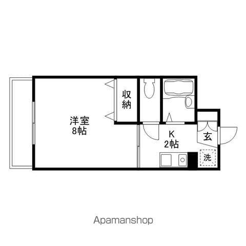 セゾン升本(1K/4階)の間取り写真