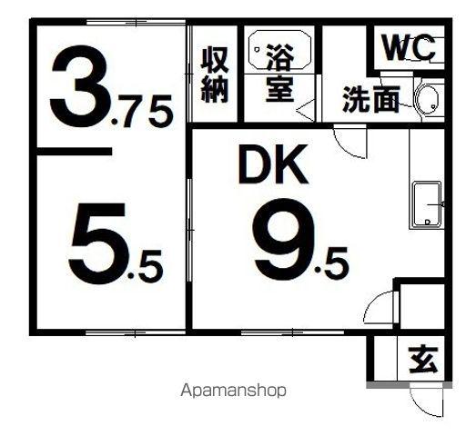 エクセル87(2DK/1階)の間取り写真