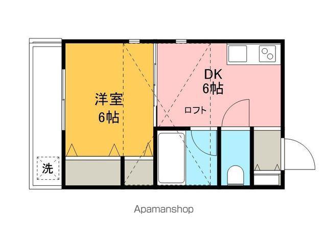 アクセスコートⅦ(1DK/2階)の間取り写真