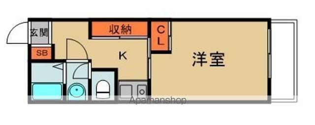 Kマンション(1K/2階)の間取り写真