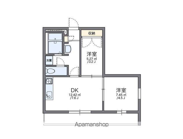 レオパレスアクシスA(1SLDK/2階)の間取り写真