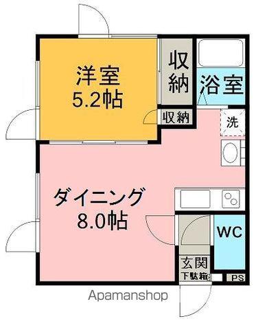 コンフォート・ヴィラ(1DK/2階)の間取り写真