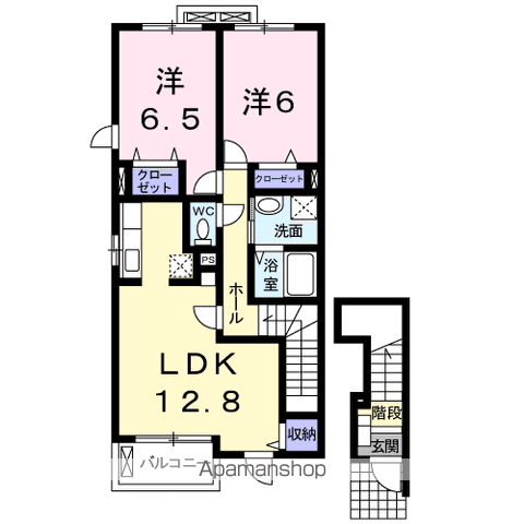 センチュリーハイツⅢ(2LDK/2階)の間取り写真