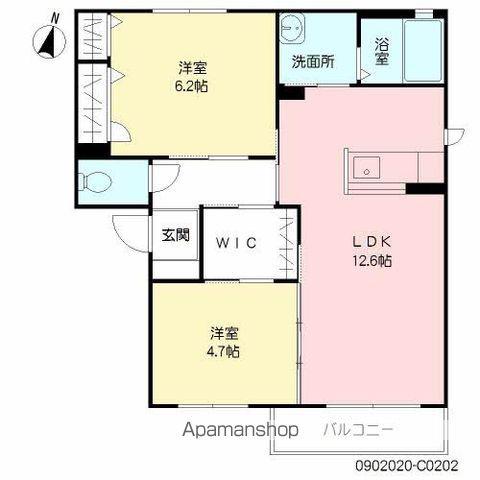 LIBRA C・D棟 C棟(2LDK/2階)の間取り写真