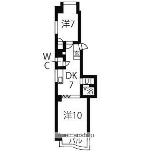 グリーンビル(2DK/4階)の間取り写真