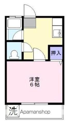 サニーヒル津福(1K/1階)の間取り写真