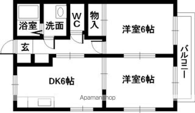 プルミエ 和泉C(2DK/2階)の間取り写真