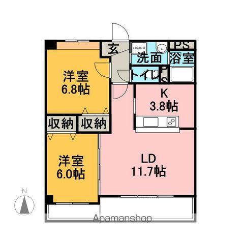 ブルーム(2LDK/2階)の間取り写真