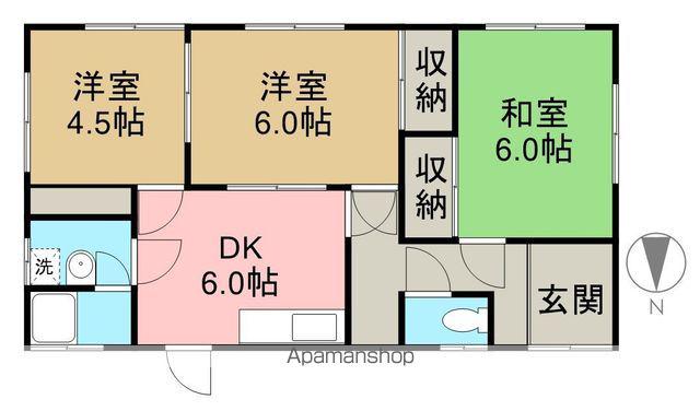 予讃線 新居浜駅 徒歩18分 1階建 築46年(3DK)の間取り写真