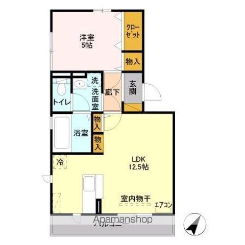 サンルーチェ(1LDK/3階)の間取り写真