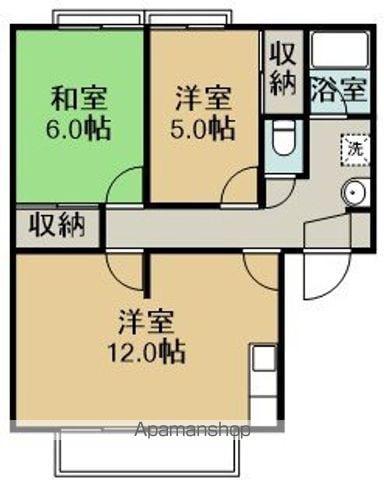 レピュートミツクラ(2LDK/2階)の間取り写真