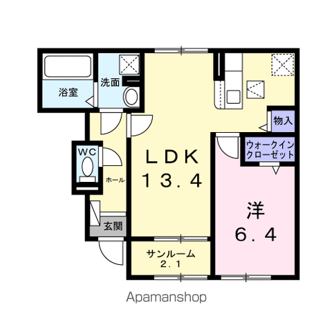 RUSCELLOⅡ(1LDK/1階)の間取り写真