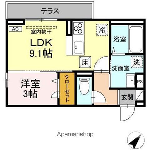レスア柏崎I(1LDK/1階)の間取り写真