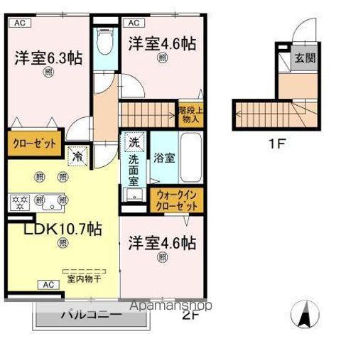 ルミクレアコート(3LDK/2階)の間取り写真