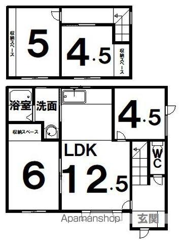 北海道帯広市 2階建 築46年(4LDK)の間取り写真