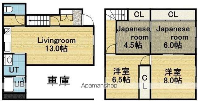札幌市東豊線 環状通東駅 バス乗車時間：13分 伏古１０−３バス停で下車 徒歩5分 2階建 築39年(4LDK)の間取り写真