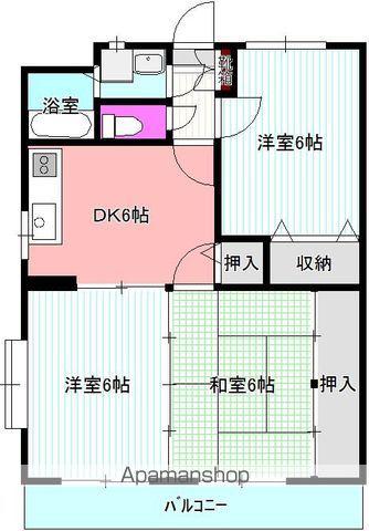 ルミナスファイブ(3DK/2階)の間取り写真