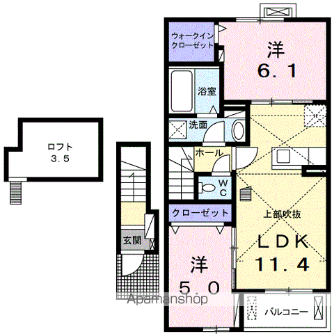 タウルス(2LDK/2階)の間取り写真