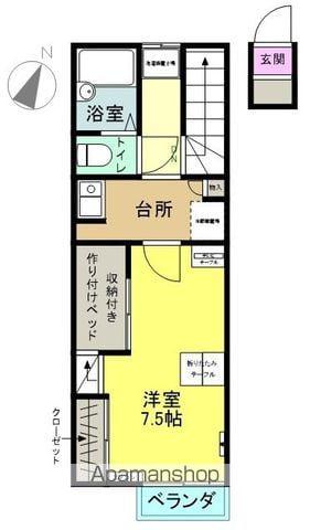 ハイフィールド(1K/2階)の間取り写真