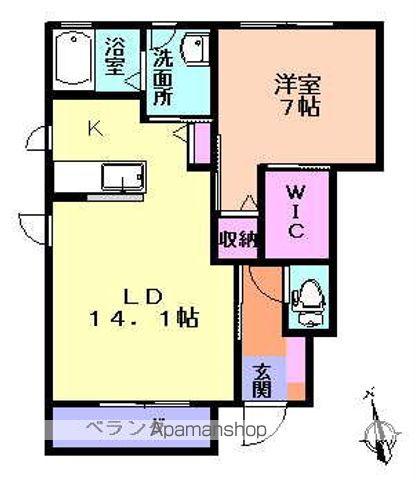 ルイ・アビタシオンB(1LDK/1階)の間取り写真