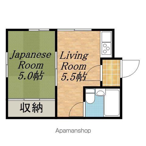 コーポアカシア(1DK/3階)の間取り写真