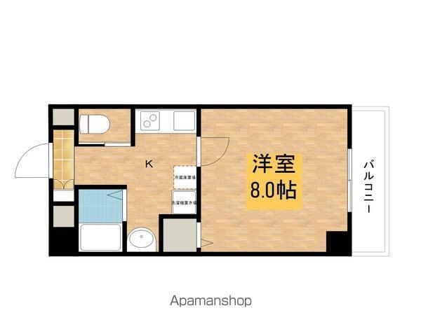 アヴァンドール熊取(1K/2階)の間取り写真