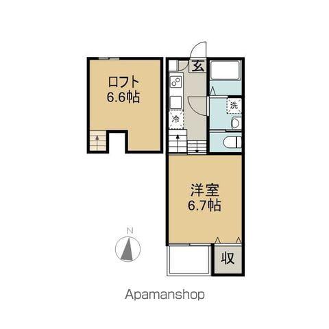 ステラ玉名(1K/2階)の間取り写真
