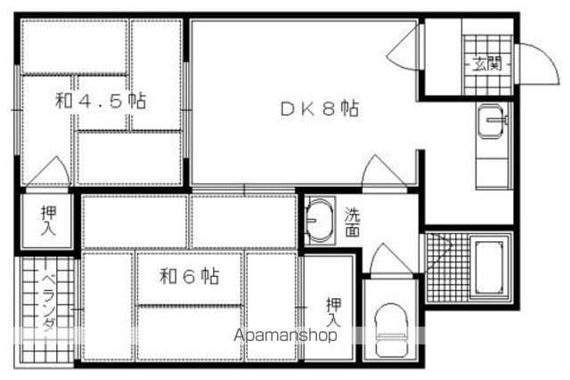 森マンション(2DK/5階)の間取り写真