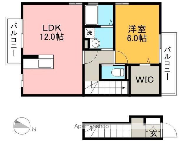 アゼリア(1LDK/2階)の間取り写真