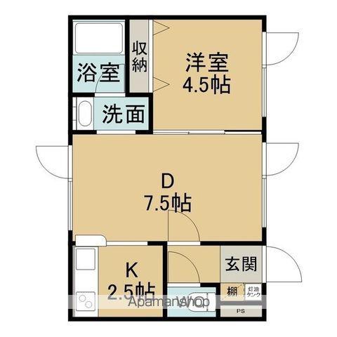 アルファ2(1LDK/2階)の間取り写真