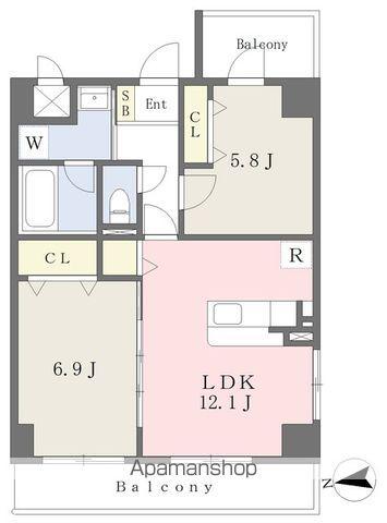 CASA LA ETERNA(2LDK/4階)の間取り写真