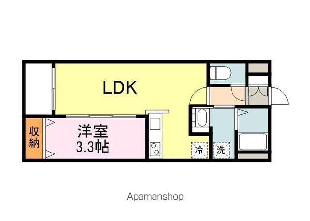 月光福山東弐番館(1LDK/3階)の間取り写真