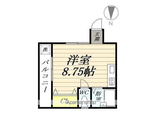 ウエストハイム(ワンルーム/2階)の間取り写真