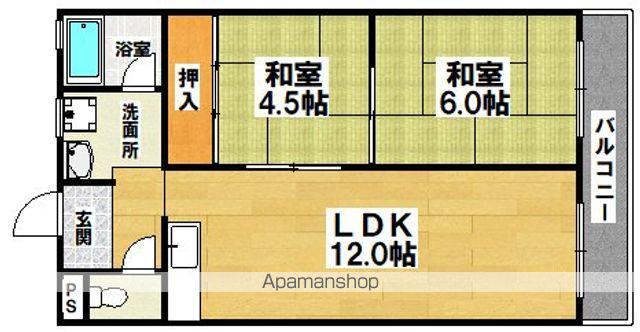 サニーハイツ健翔(2LDK/3階)の間取り写真