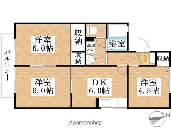 エヴァーグリーン(3DK/2階)の間取り写真