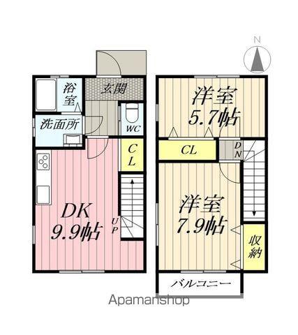 ピュアメゾンⅡ(2DK/1階)の間取り写真