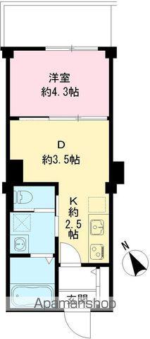 つむぎの杜 西荻みなみ(1DK/2階)の間取り写真