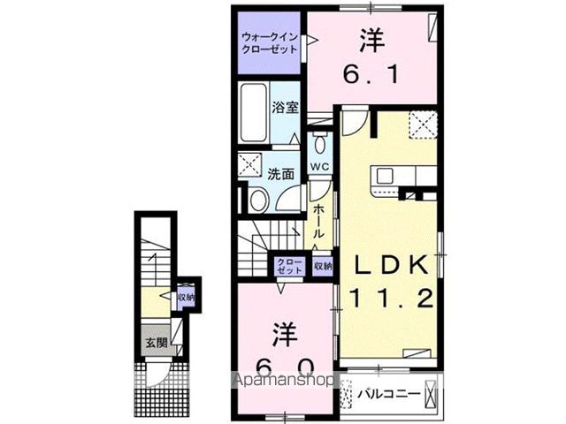 サニーサイドⅠ(2LDK/2階)の間取り写真