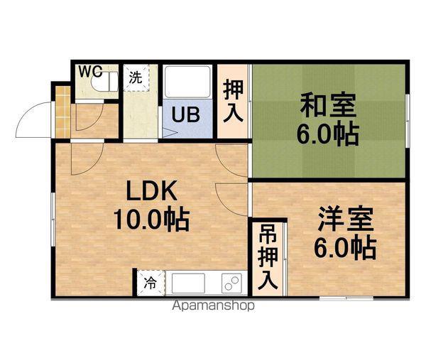 コーポ岡部(2LDK/2階)の間取り写真