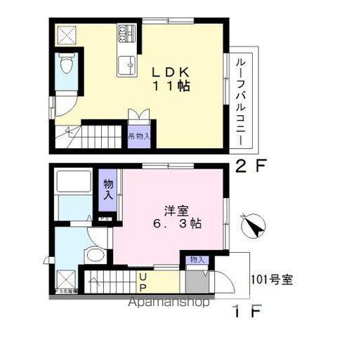 ラフィーネ(1LDK/1階)の間取り写真