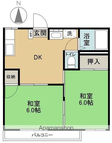 コーポラスSK(2DK/1階)の間取り写真