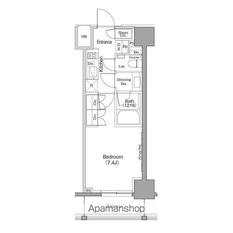 ザ・パークハビオ巣鴨(1K/7階)の間取り写真