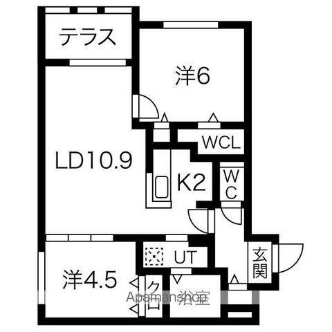ブランシャール札幌STATION(2LDK/1階)の間取り写真