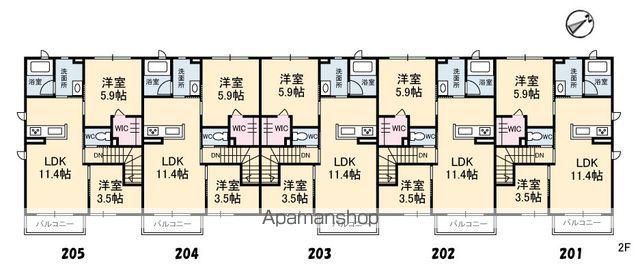 カサクレシアⅥ(2LDK/2階)の間取り写真