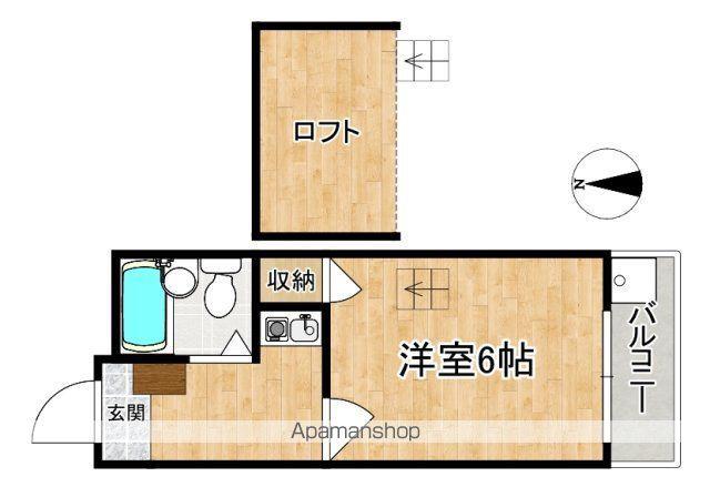 法蓮町第3マンション(1K/2階)の間取り写真