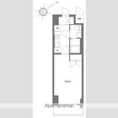 ジュモー京成船橋(1K/8階)の間取り写真