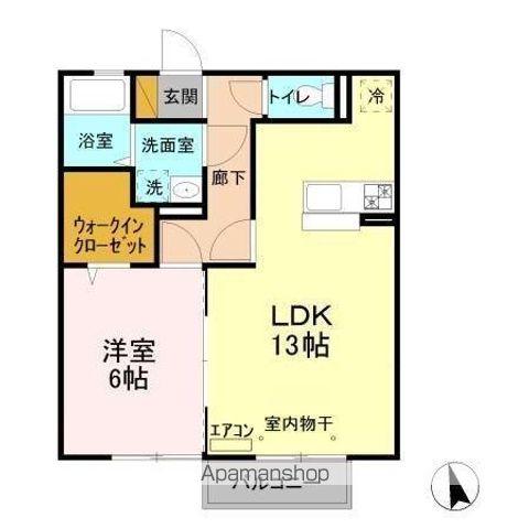 エクセルEF(1LDK/2階)の間取り写真